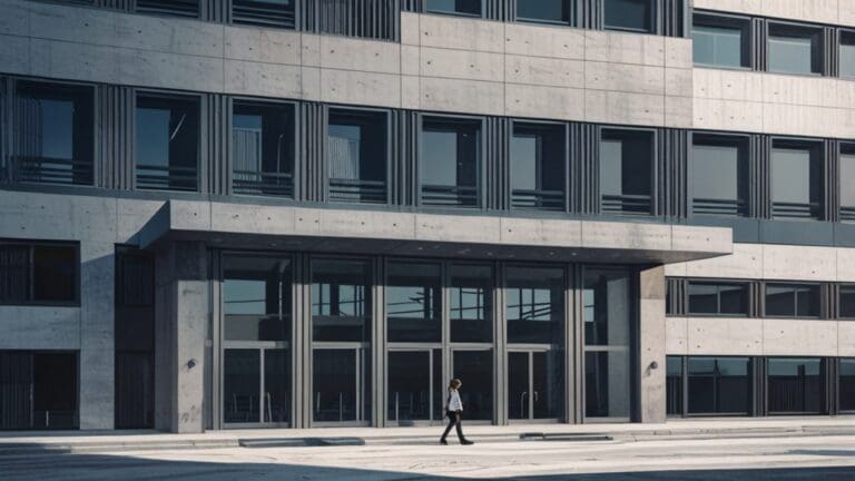 Edificio moderno con diseño innovador y tecnología avanzada en el horizonte