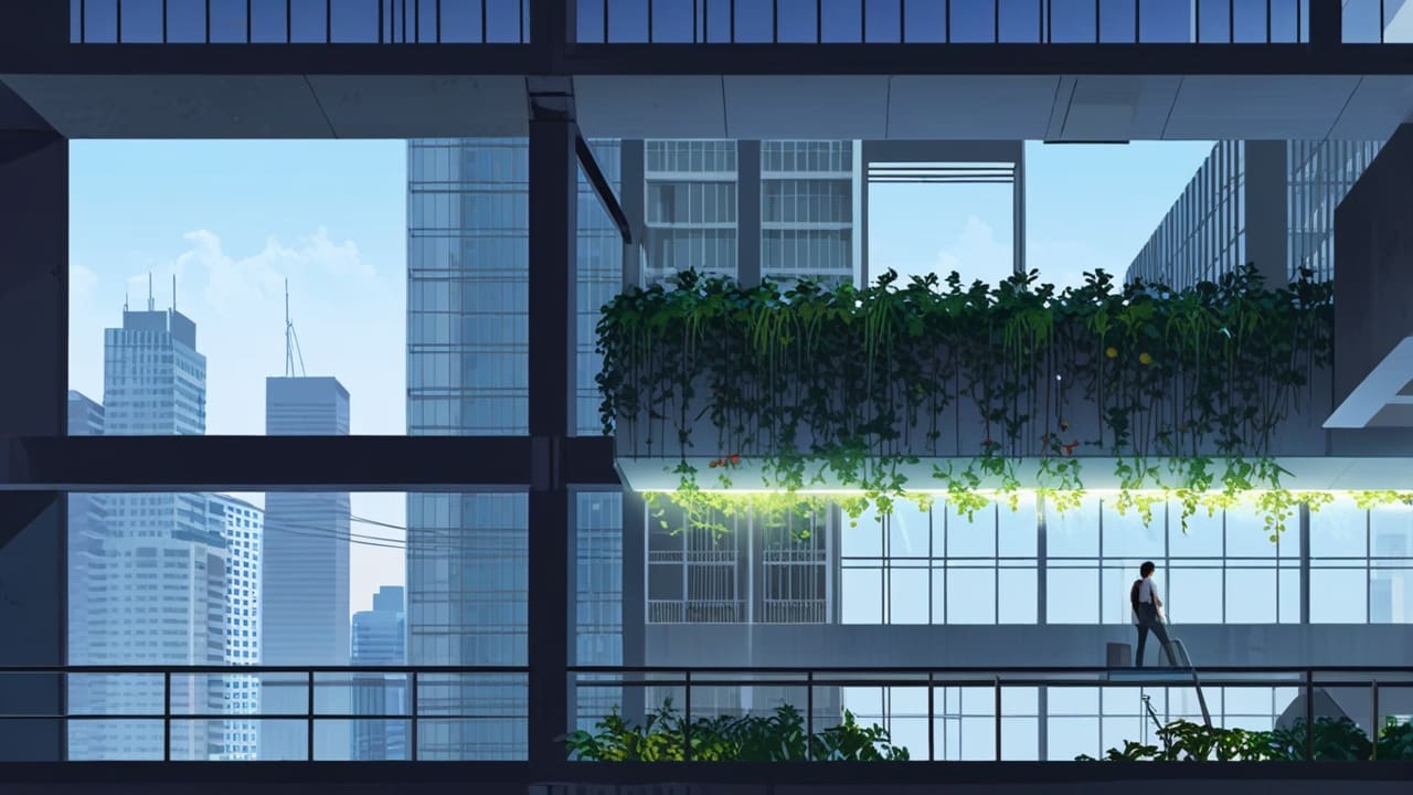 Vista urbana de Buon Ma Thuot con edificios modernos y vegetación alrededor, reflejando innovación ambiental en un entorno corporativo