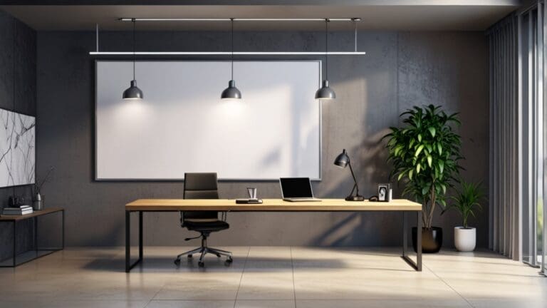 Espacio de trabajo moderno con impresoras 3D funcionando sobre una mesa limpia y luz natural entrando por una ventana