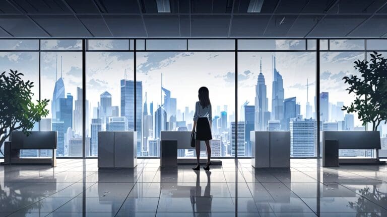 Oficinas modernas con pantallas digitales mostrando gráficas de aseguradoras