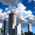 Edificios modernos y tecnológicos en Brasil con un cielo despejado