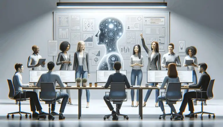 Equipo de desarrolladores trabajando en inteligencia artificial.