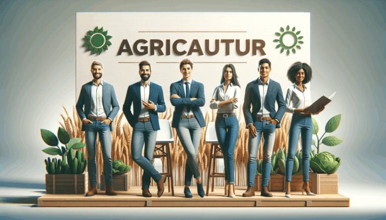 Equipo de emprendedores presentando en un evento de innovación agrícola