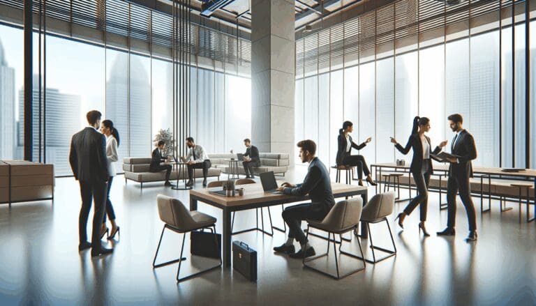 Emprendedores colaborando en un espacio de trabajo moderno