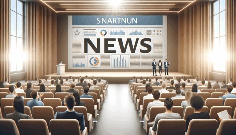 Auditorio moderno con emprendedores presentando en un evento de startups