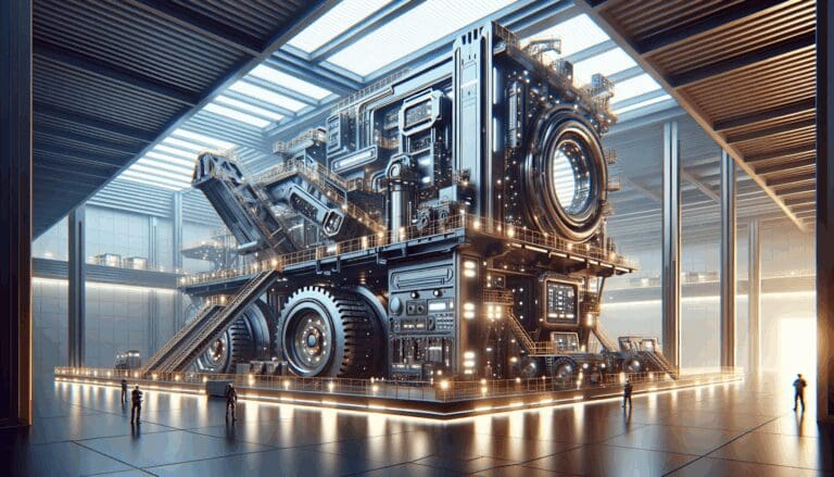 Equipos de minería moderna con tecnología avanzada en un entorno industrial.