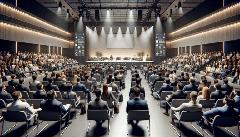 Auditorio lleno de emprendedores y expertos en salud digital durante un evento tecnológico