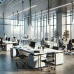 Oficinas modernas de una startup tecnológica en una ciudad europea