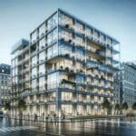 Edificio moderno con oficinas tecnológicas en un entorno urbano europeo