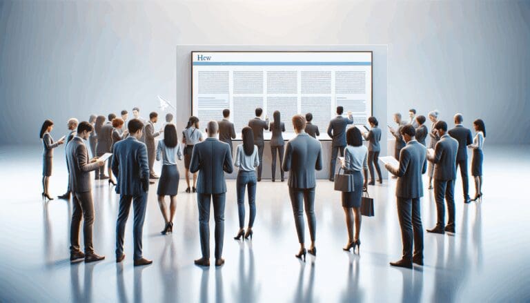 Personas interactuando con pantallas digitales en un evento tecnológico