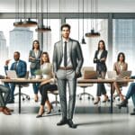 Oficinas modernas con emprendedores trabajando en un espacio colaborativo