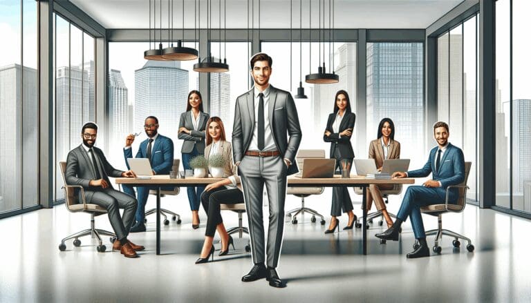 Oficinas modernas con emprendedores trabajando en un espacio colaborativo