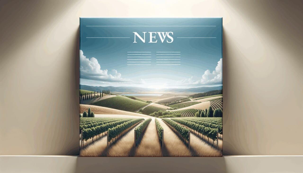 Paisaje rural con viñedos y colinas bajo cielo despejado