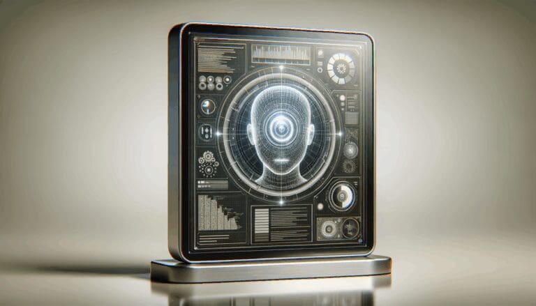 Primer plano de una plataforma digital con interfaz de inteligencia artificial.