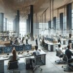 Oficinas modernas en Ciudad de México con equipos trabajando en tecnología