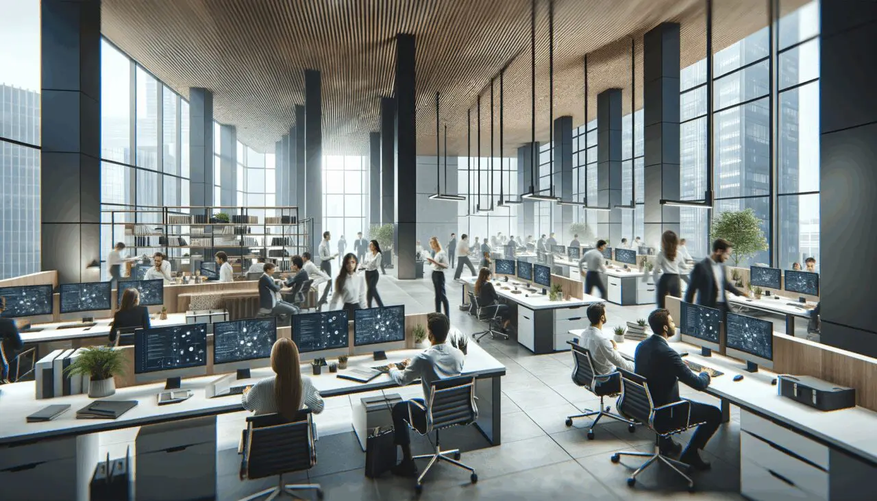 Oficinas modernas en Ciudad de México con equipos trabajando en tecnología