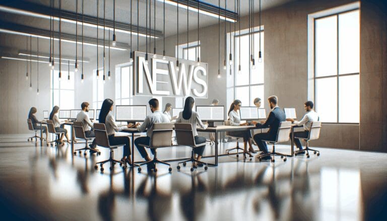 Oficinas modernas con equipos de trabajo colaborando en tecnología