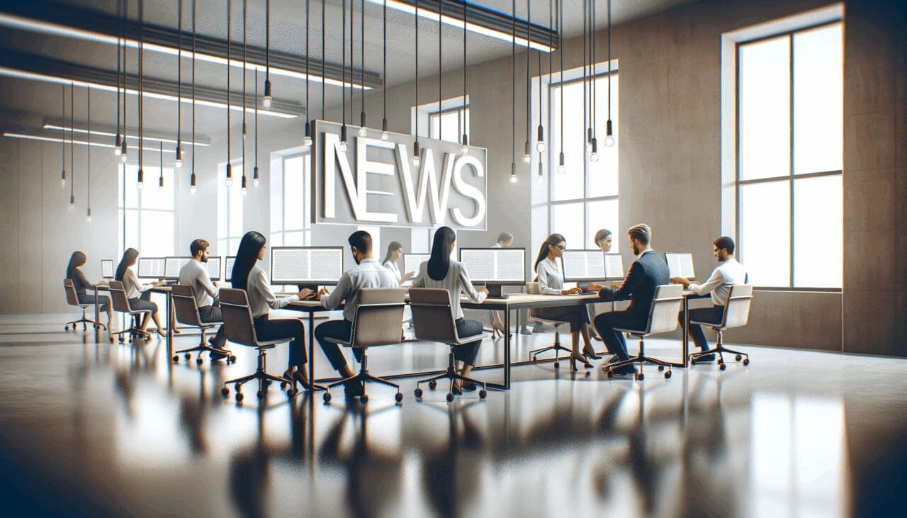 Oficinas modernas con equipos de trabajo colaborando en tecnología