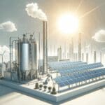 Planta piloto de energía solar en un entorno de alta tecnología bajo el sol