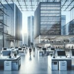 Oficinas modernas en una ciudad brasileña con tecnología avanzada.