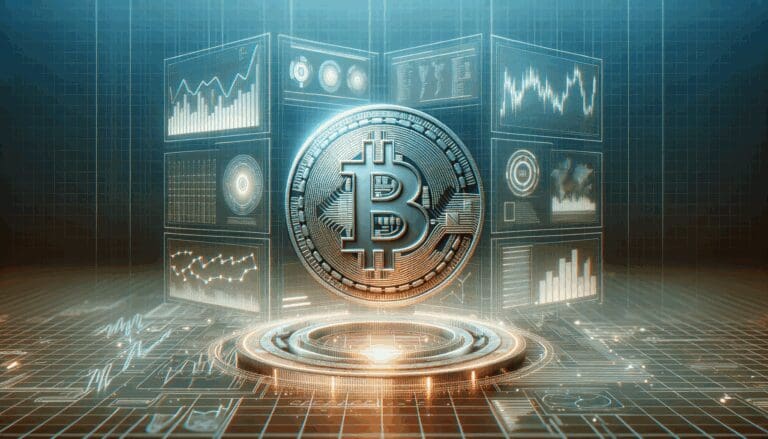 Representación digital de datos y gráficas blockchain sobre un fondo tecnológico.