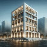 Edificio moderno en un paisaje urbano con cielo despejado