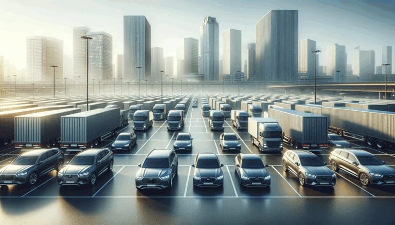 Imagen de autos en un moderno estacionamiento urbano