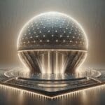 Cúpula futurista en Expo Osaka iluminada por luces LED