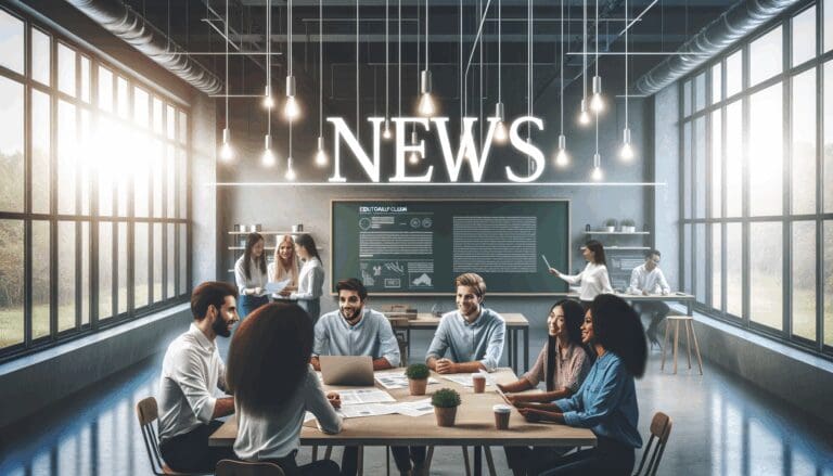 Equipo multicultural colaborando en espacios de coworking modernos con pantallas y pizarras digitales.