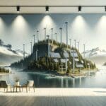 Paisaje natural de Chiloé con innovadoras instalaciones sostenibles