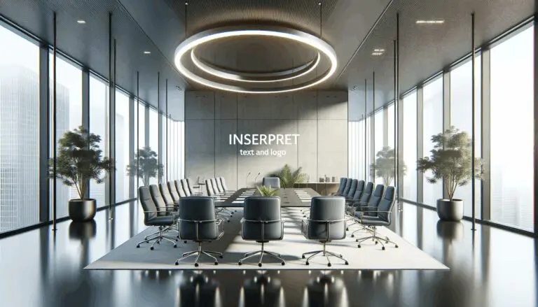 Vista de una sala de reuniones dentro de un moderno centro tecnológico.