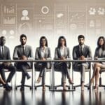 Vista de un panel de expertos en una conferencia tecnológica moderna