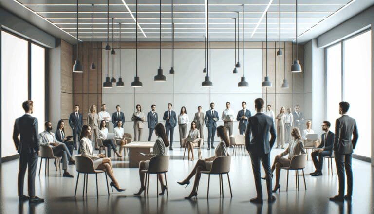 Reunión de emprendedores en un moderno espacio de coworking