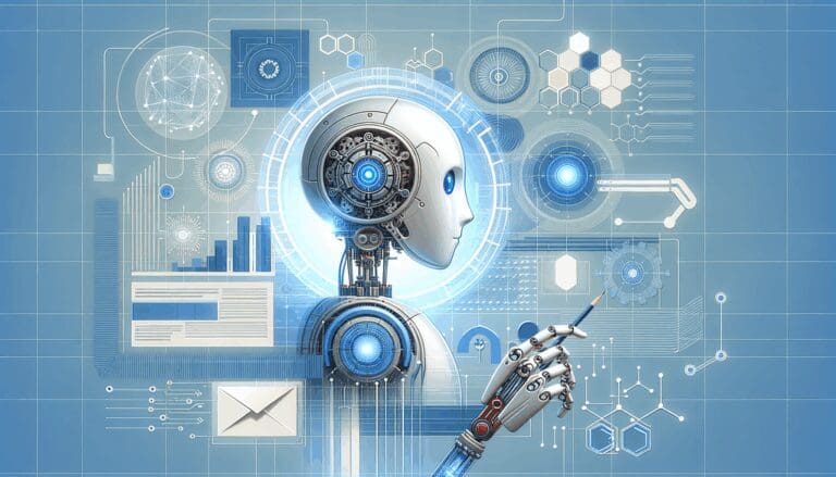 Representación gráfica de innovación tecnológica en la era de la IA.