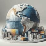 Primer plano de laboratorio moderno latinoamericano con muestras de pinturas y material reciclado.