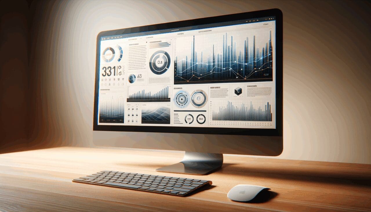 Pantalla de computadora mostrando gráficos de una plataforma digital.