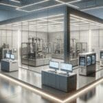 Instalaciones modernas de una startup tecnológica con maquinaria innovadora