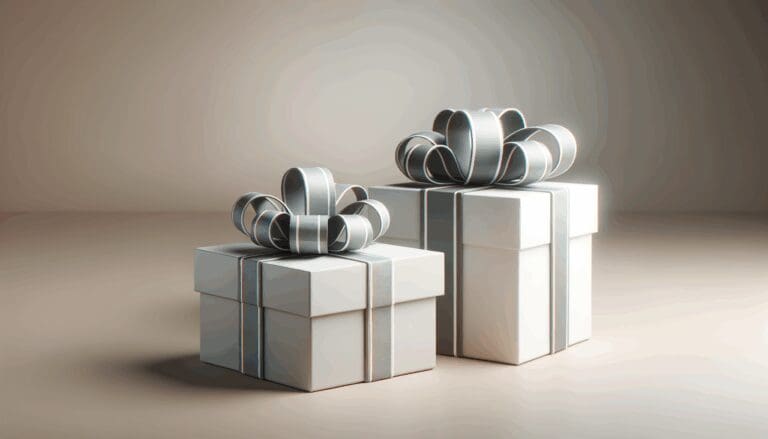 Cajas de regalo de diseño moderno sobre fondo minimalista.