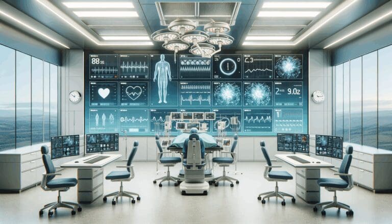 Sala de operaciones moderna con pantallas digitales y especialistas monitoreando datos en tiempo real.