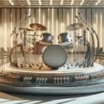 Primer plano de una batería experimental con cables y tubos en un laboratorio tecnológico moderno, luz suave.