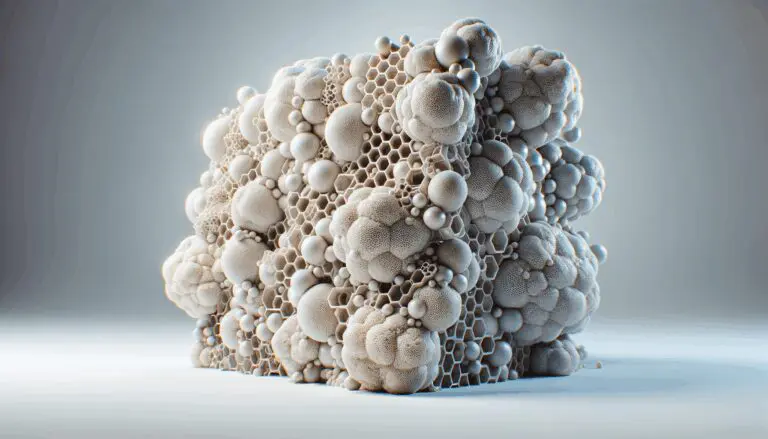 Primer plano de biomateriales innovadores hechos a partir de desechos marinos