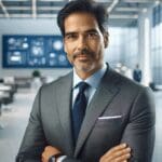 Retrato profesional de Christian Van Der Henst en un entorno tecnológico moderno.