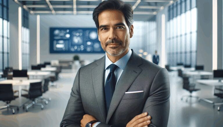 Retrato profesional de Christian Van Der Henst en un entorno tecnológico moderno.