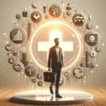 Representación digital de una startup innovadora en el sector salud.