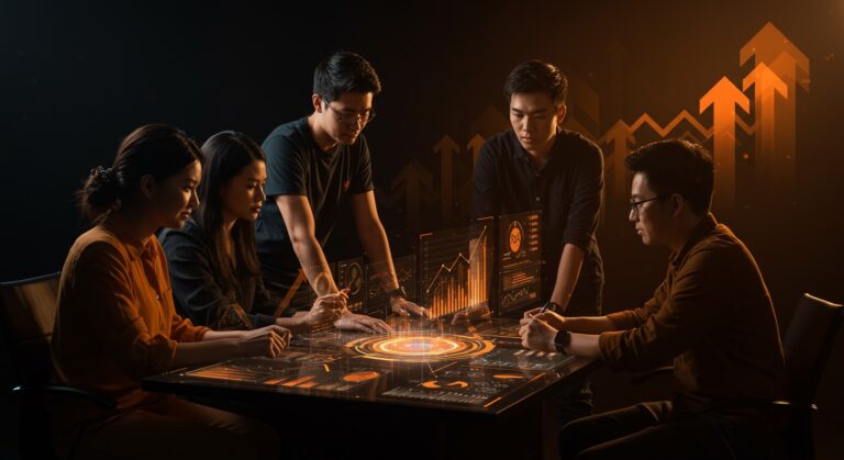 Startups finalistas de 100+ Labs reuniéndose para EtMday 2025, simbolizando innovación y emprendimiento tecnológico en ecosistema startup.