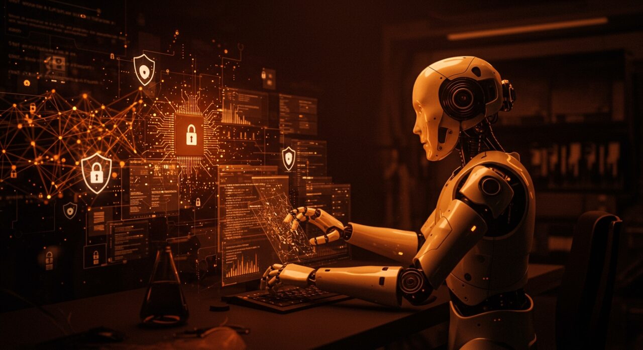 Agente de seguridad AI Aardvark de OpenAI analizando código con inteligencia GPT-5 en desarrollo de software.