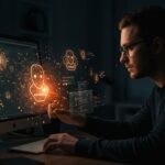 Desarrollador usando Claude Code en navegador web para crear y gestionar agentes avanzados de IA de Anthropic.