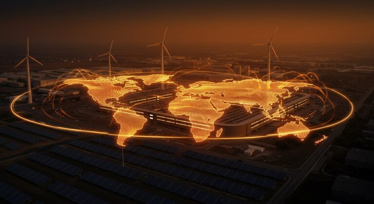 Instalaciones de energías renovables de Apple en Europa y China representando su compromiso con la sostenibilidad y la manufactura limpia.