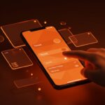 Pantalla futurista mostrando opción Tinted para personalizar Liquid Glass en iOS 26.1, destacando diseño UX y tendencias tecnológicas de Apple.