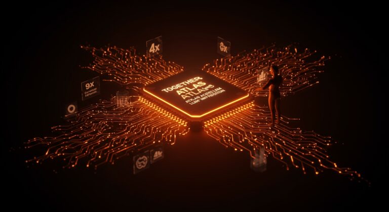 Sistema ATLAS de Together AI acelerando la inferencia de modelos de lenguaje con optimización y eficiencia en IA generativa.